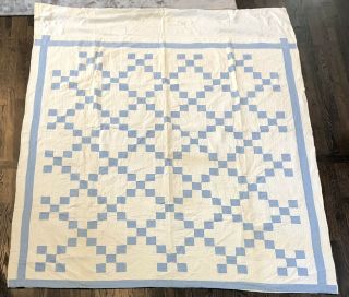 Antique Blue And White Quilt,  19th Century