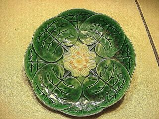 Antique English Majolica Water Lily Plate