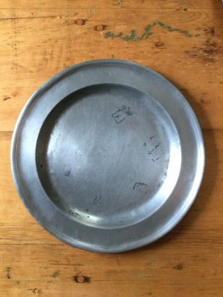 Early Antique Pewter Bowl Charger Plate 13 1/2”
