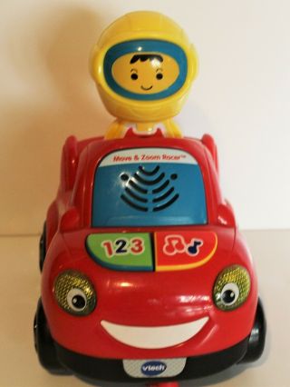Vtech Move And Zoom Racer Car Driver Lights Music Turns Circles Helmet Kids Toy