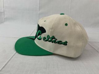 Vintage Boston Celtics Drew Pearson Snapback Hat Logo Cap Script Graffiti 90s 2