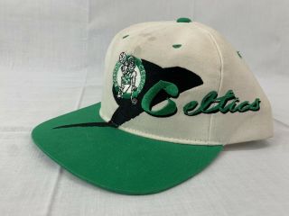 Vintage Boston Celtics Drew Pearson Snapback Hat Logo Cap Script Graffiti 90s 3
