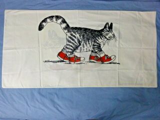 Fabulous B.  Kliban Cat Vintage Red Sneakers Nearly Pillowcase Perfect Gift
