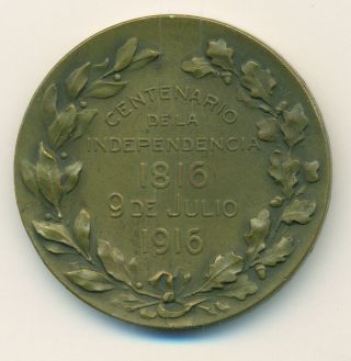 Argentina Independence House Centenary 1816 - 1916 Huguenin Medal 2