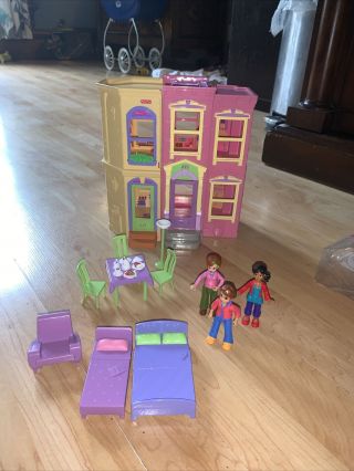 Fisher Price Sweet Streets City Brownstone Apartments W/figurines And Furniture