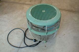 Vintage Green Ge Hassock Round Floor Fan Antique Usa Foot Stool Fan