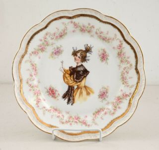 Antique Z.  S.  & Co.  Bavaria Portrait Porcelain Plate