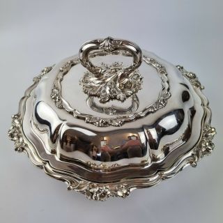 Vintage Silver Electro Plated Serving Dish And Cover John Turton & Co