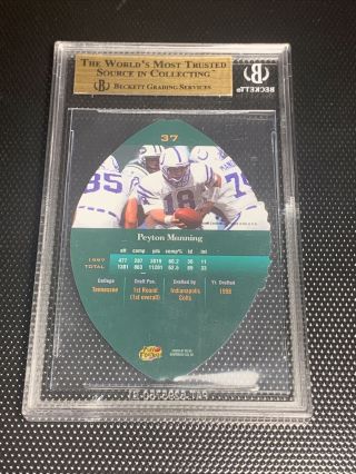 1998 Playoff Contenders Leather PEYTON MANNING RC 37 BGS 9.  5 Rookie QB Two 10s 2