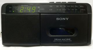 Sony Dream Machine Tape Deck/alarm Clock Icf - C610 Am/fm Radio Cassette Player