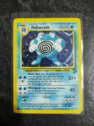 Poliwrath Holo Rare Pokémon Card Base Set 2 15/130 Wotc