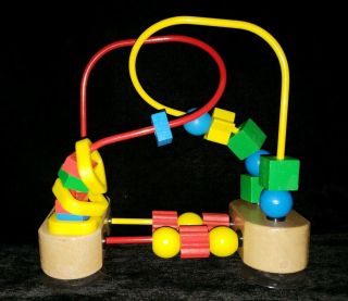 Melissa And Doug First Sliding Block Bead Maze Toy 8 " W/ Suction Cup Bottom