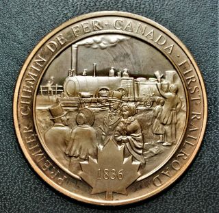 1836 The First Railroad: 1972 History Of Canada Proof Bonze Medal