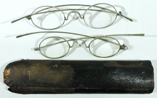 Two Vintage Eyeglasses With Case