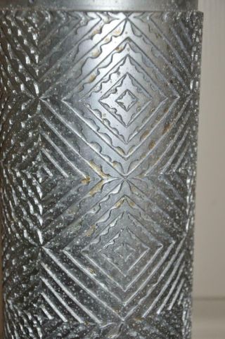Vtg Industrial Wall Paper Roller Print Metal Diamond Design