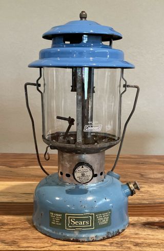 Vintage Coleman/sears Lantern Double Mantle Model 72216 Dated 10 - 70