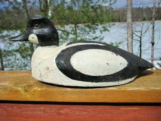 Antique / Vintage Duck Decoy Goldeneye Drake Folk Art Primitive
