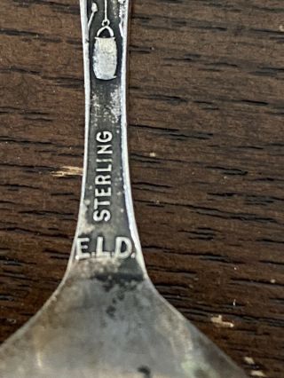 GREAT ANTIQUE STERLING SILVER WHIRLING LOG SWASTIKA SPOON C.  1910 Fine Detail 3