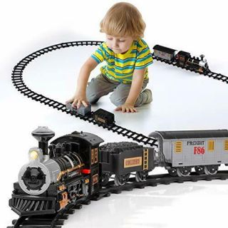 Lucky Doug Electric Train Set For Kids Battery - Powered Train Toys With Sounds.