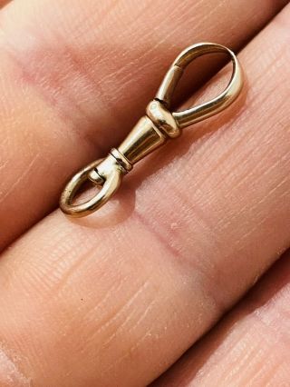 Antique Victorian Rose Gold 9 Ct Large Size Dog Clip Clasp Rare Collectible 1890