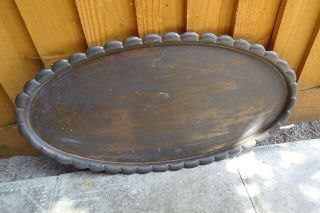 Antique W.  A.  S.  Benson Oval Shaped Copper Tray.