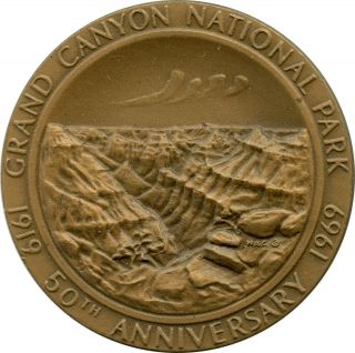 1969 Grand Canyon National Park Arizona Az 50th Anniversary Medal Token