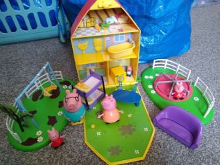 Peppa Pig Fold Up House,  Home And Garden,  Roundabout,  Swing Figures And Accs