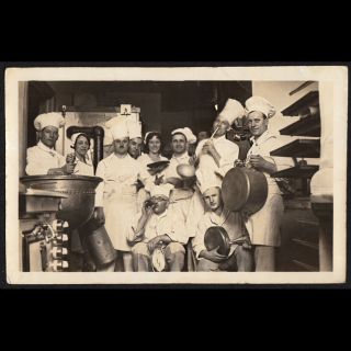 Ladle - Saxophone Hilarious Chefs W Fake Musical Instruments 1920s Vintage Photo