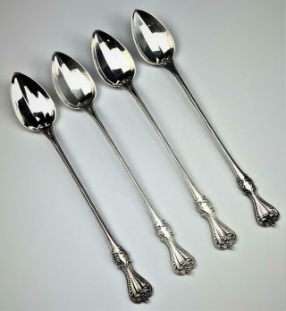 4 Retired Antique Towle Sterling Silver 925 " Old Colonial " 1895 Ice Tea Spoons