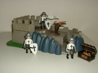 Playmobil Castle Knights - Knights Templar With Fortress And.  Treasure.