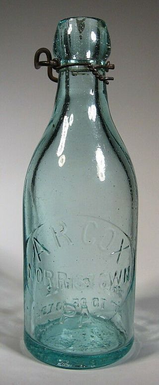 Antique Vintage Blob Top Bottle A R Cox Of Norristown Pennsylvania 19th Century