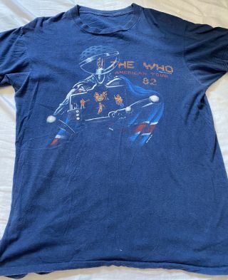 Rare Vintage 80s The Who American Tour 1983 Band T Shirt Size L