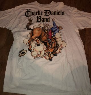 Vtg Band T - Shirt The Charlie Daniels Band Tour 1980s Size Xl - Xxl