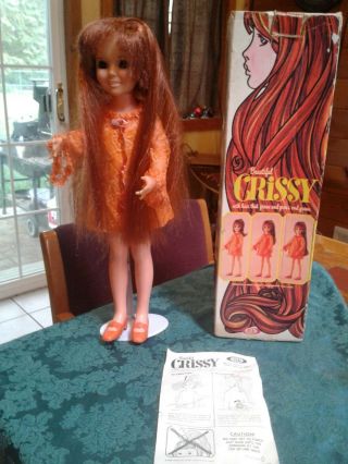 1968 Vintage Ide Chrissy Doll With Growing Hair Box Outfit And Shoes