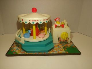 Vintage Fisher Price Toy Merry Go Round Carousel 1972 Music No Little Ppl.