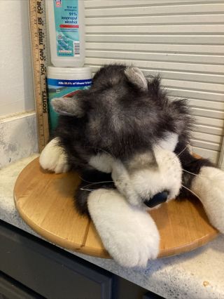 Folktails Wolf Husky Dog Plush Partial Puppet Furry Folk Vintage Stuffed Animal