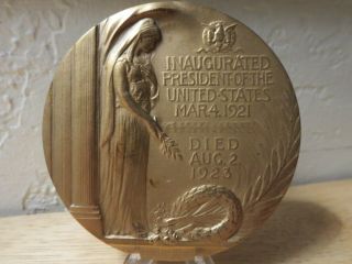 1923 Warren G Harding Bronze Medal Inaugurated President Of The Usa 3d Xxl Size