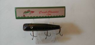 Creek Classic Darter Style Lure; Wooden,  Glass Eyes,  Older Than Vintage 2