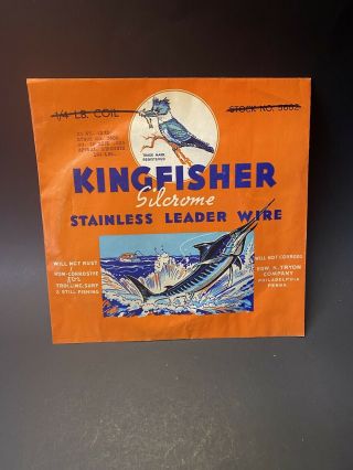 Vintage 1960s Nos Kingfisher Silicrome Stainless Leader Line In Package
