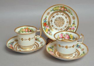 A Very Attractive Antique Regency Swansea Welsh Porcelain Tea Cup Saucer Etc