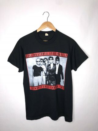 Vintage The Rolling Stones Steelwheels 1989 North American Tour T - Shirt Shirt