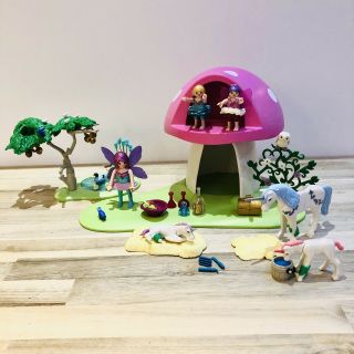Playmobil Fairies Fairy Toadstool Garden With Unicorns Tree Pond Owl Ducks