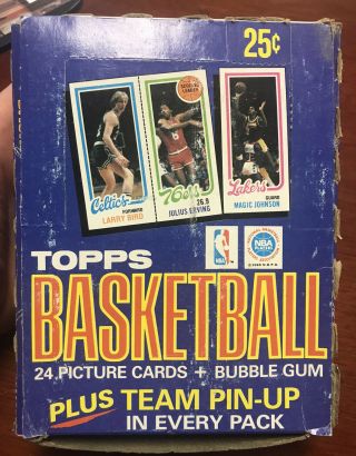 1980 - 81 Topps Basketball Empty Wax Pack Box Magic Bird