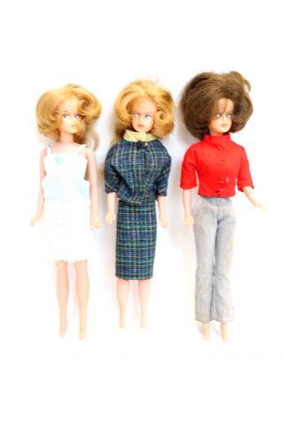 3x Vintage 1960s Palitoy Tressy Hair That Grows Fashion Dolls W/ Clothes - N13
