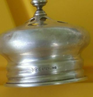 Vtg.  American Frank M.  Whiting Sterling Silver Etched Glass Grated Cheese Shaker