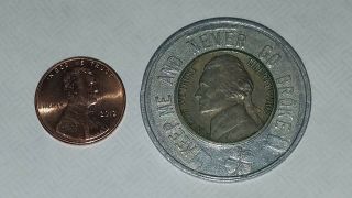 Vintage Maryland National Bank Annapolis Encased Jefferson Nickel Token Coin 132