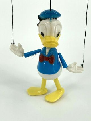 Vtg Antique Donald Duck Plastic Marionette String Puppet Walt Disney Productions