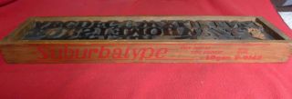 Tray Antique Vtg Wood Letterpress Print Block Alphabet Letters Superba Type