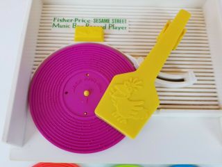 Vintage 1984 Fisher - Price Sesame Street Record Player W/ 4 Records 3
