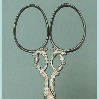 Tiny Antique Cut Steel Embroidery Scissors French Circa 1870